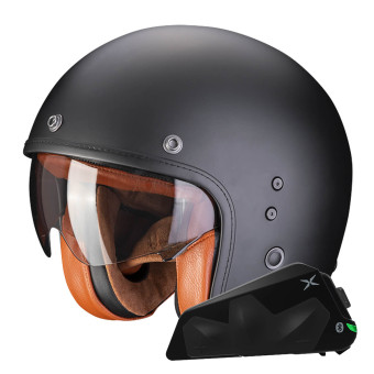 Jet Scorpion Belfast Evo Luxe Matt Black + Bluetooth Kit Exo-Com Link-1C