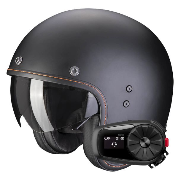 Jet Scorpion Belfast Evo Matt Black + Kit Bluetooth 5S Solo