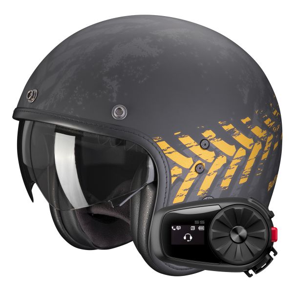 Jet Scorpion Belfast Evo Nevada Matt Black Gold + Kit Bluetooth 5S Solo