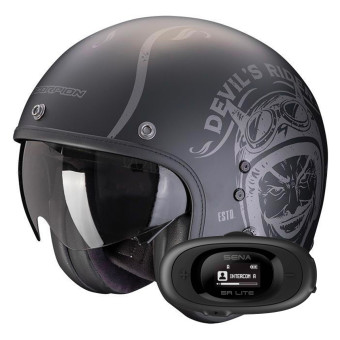 Jet Scorpion Belfast Evo Romeo Matt Black Silver + Kit bluetooth 5R Lite Solo