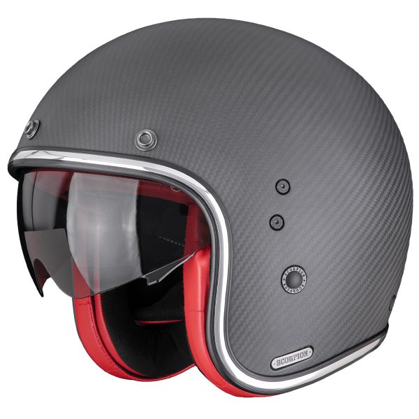 Jet Scorpion Belfast II Carbon Solid Matt Black Red