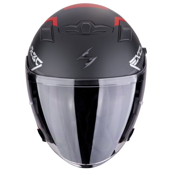 Scorpion Exo 230 Band Matt Black Red Silver + Bluetooth-Kit Exo-Com Link-1C