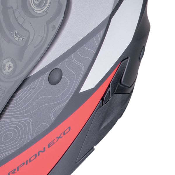 Scorpion Exo 230 Band Matt Black Red Silver + Bluetooth-Kit Exo-Com Link-1C