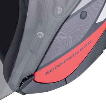 Scorpion Exo 230 Band White Black Red + Bluetooth-Kit Exo-Com Link-1C