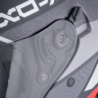 Scorpion Exo 230 Band White Black Red + Bluetooth-Kit Exo-Com Link-1C