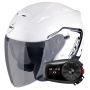 Casque Jet Scorpion Exo 230 Cit-E White Black + Kit Bluetooth 5S Solo