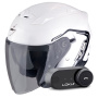 Casque Jet Scorpion Exo 230 Cit-E White Black + Kit Bluetooth Lokui K30