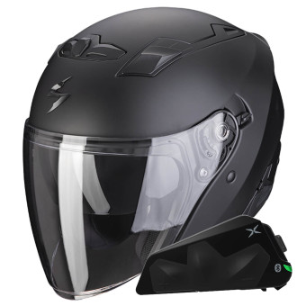 Jet Scorpion Exo 230 Matt Black + Bluetooth-Kit Exo-Com Link-1C