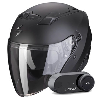 Jet Scorpion Exo 230 Matt Black + Kit Bluetooth Lokui K30