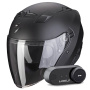 Casque Jet Scorpion Exo 230 Matt Black + Kit Bluetooth Lokui K30