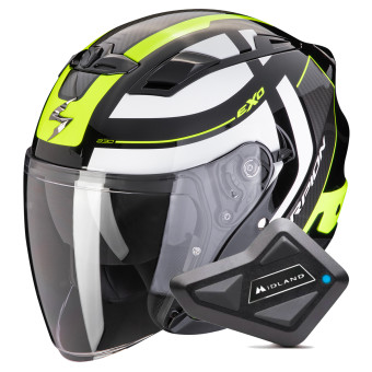Jet Scorpion Exo 230 Pul Black Yellow Fluo + Kit Bluetooth BT Mini