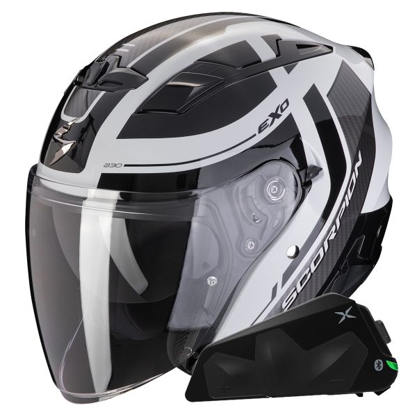 Jet Scorpion Exo 230 Pul Grey Black + Bluetooth-Kit Exo-Com Link-1C