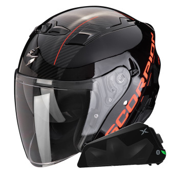 Jet Scorpion Exo 230 QR Black Red + Bluetooth-Kit Exo-Com Link-1C