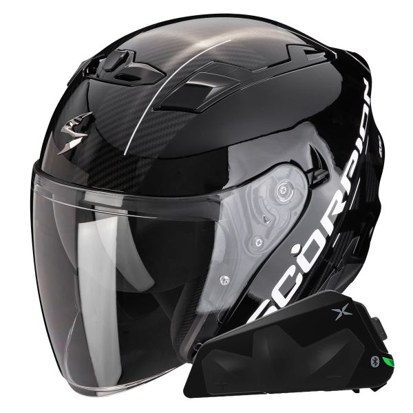 Jet Scorpion Exo 230 QR Black Silver + Bluetooth-Kit Exo-Com Link-1C