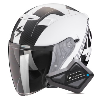 Casque Jet Scorpion Exo 230 QR Matt White Black + Kit Bluetooth BT Mini Casque Jet Scorpion Exo 230 QR Matt White Black + Kit Bluetooth BT Mini