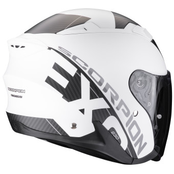 Scorpion Exo 230 QR Matt White Black + Bluetooth-Kit Exo-Com Link-1C