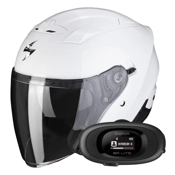 Jet Scorpion Exo 230 White + Kit bluetooth 5R Lite Jet Scorpion Exo 230 White + Kit bluetooth 5R Lite