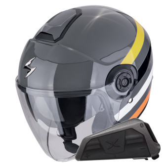 Jet Scorpion Exo City II Bee Grey Yellow Black + Bluetooth-Kit Exo-Com Link-1