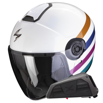 Jet Scorpion Exo City II Bee White Green Gold + Bluetooth-Kit Exo-Com Link-1