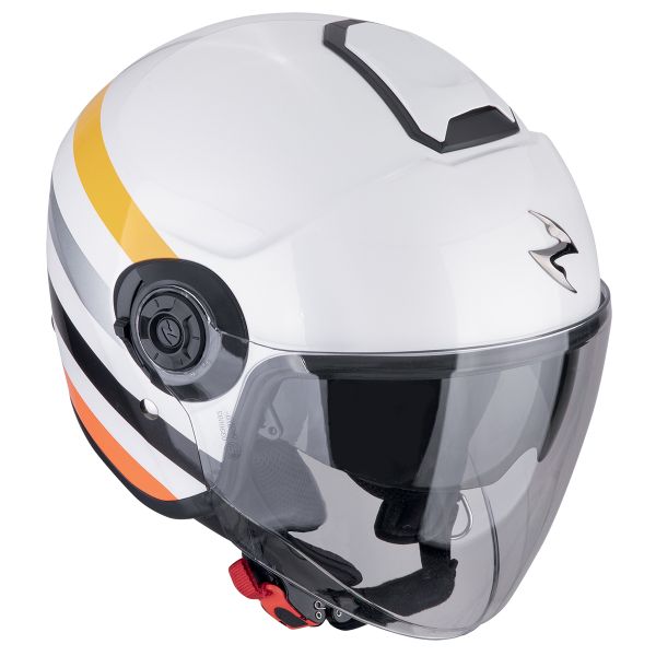 Scorpion Exo City II Bee White Yellow + Bluetooth-Kit Exo-Com Link-1C