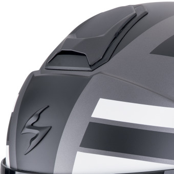 Scorpion Exo City II Blur Silver Matt Black White + Bluetooth-Kit Exo-Com Link-1