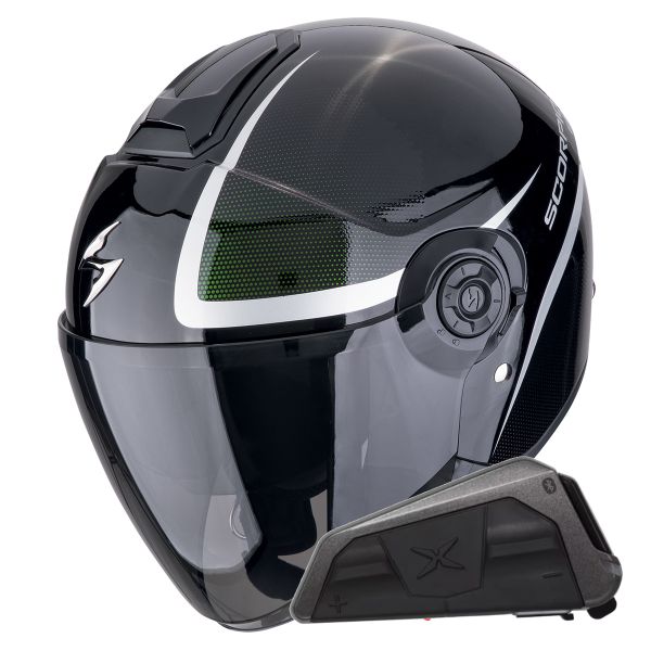 Jet Scorpion Exo City II Intercity Black Chameleon + Bluetooth-Kit Exo-Com Link-1