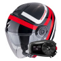 Casque Jet Scorpion Exo City II Riva Black Red + Kit Bluetooth 5S