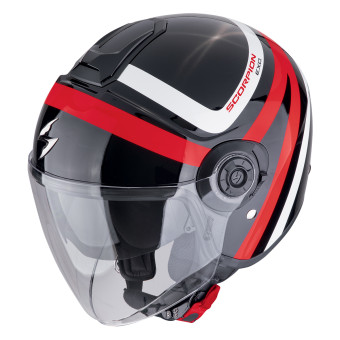 Scorpion Exo City II Riva Black Red + Bluetooth-Kit Exo-Com Link-1C