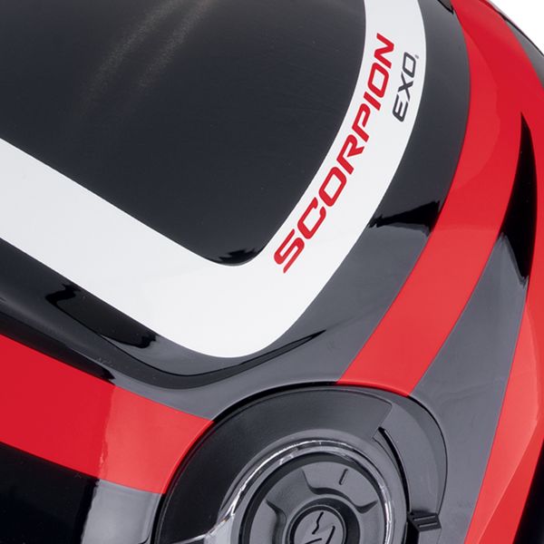 Scorpion Exo City II Riva Black Red + Bluetooth-Kit Exo-Com Link-1