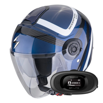 Jet Scorpion Exo City II Riva Blue Black + Kit bluetooth 5R Lite