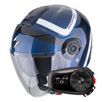 Jet Scorpion Exo City II Riva Blue Black + Kit Bluetooth 5S