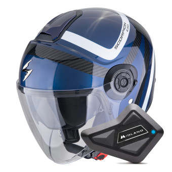 Jet Scorpion Exo City II Riva Blue Black + Kit Bluetooth BT Mini