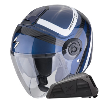 Jet Scorpion Exo City II Riva Blue Black + Bluetooth-Kit Exo-Com Link-1