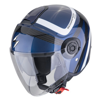 Scorpion Exo City II Riva Blue Black + Bluetooth-Kit Exo-Com Link-1
