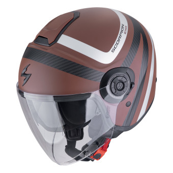 Scorpion Exo City II Riva Brown Silver + Kit Bluetooth Lokui K30