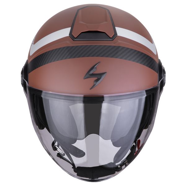 Scorpion Exo City II Riva Brown Silver + Kit Bluetooth Lokui K30