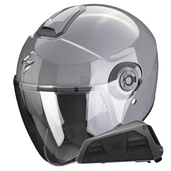 Jet Scorpion Exo City II Solid Cement Grey + Bluetooth-Kit Exo-Com Link-1