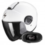 Casque Jet Scorpion Exo City II Solid White + Kit bluetooth 5R Lite
