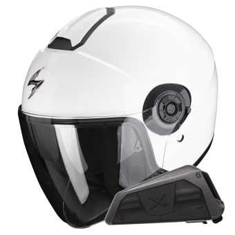 Jet Scorpion Exo City II Solid White + Bluetooth-Kit Exo-Com Link-1