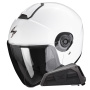 Casque Jet Scorpion Exo City II Solid White + Bluetooth-Kit Exo-Com Link-1