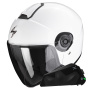 Casque Jet Scorpion Exo City II Solid White + Bluetooth-Kit Exo-Com Link-1C