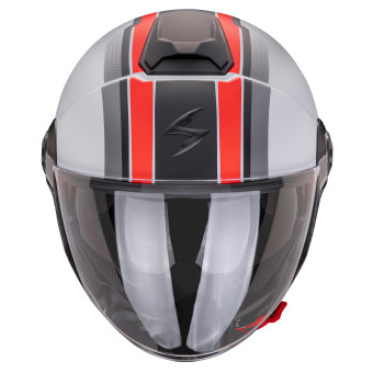 Scorpion Exo City II Vel Grey Red Matt + Bluetooth-Kit Exo-Com Link-1