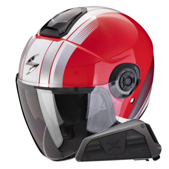 Jet Scorpion Exo City II Vel Red White + Bluetooth-Kit Exo-Com Link-1