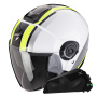 Casque Jet Scorpion Exo City II Vel White Yellow Fluo + Bluetooth-Kit Exo-Com Link-1C