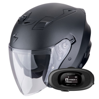 Jet Scorpion Exo Z1 Black Pearl Matt + Kit bluetooth 5R Lite Solo