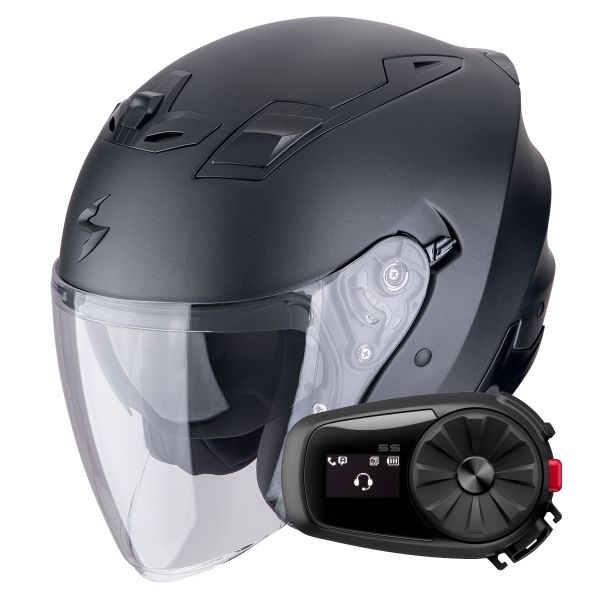 Jet Scorpion Exo Z1 Black Pearl Matt + Kit Bluetooth 5S Solo