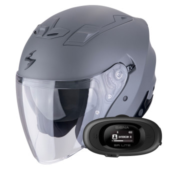 Jet Scorpion Exo Z1 Cement Grey Matt + Kit bluetooth 5R Lite Solo
