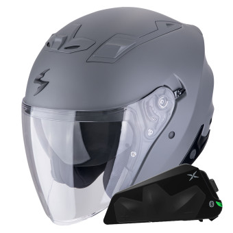 Jet Scorpion Exo Z1 Cement Grey Matt + Bluetooth-Kit Exo-Com Link-1C