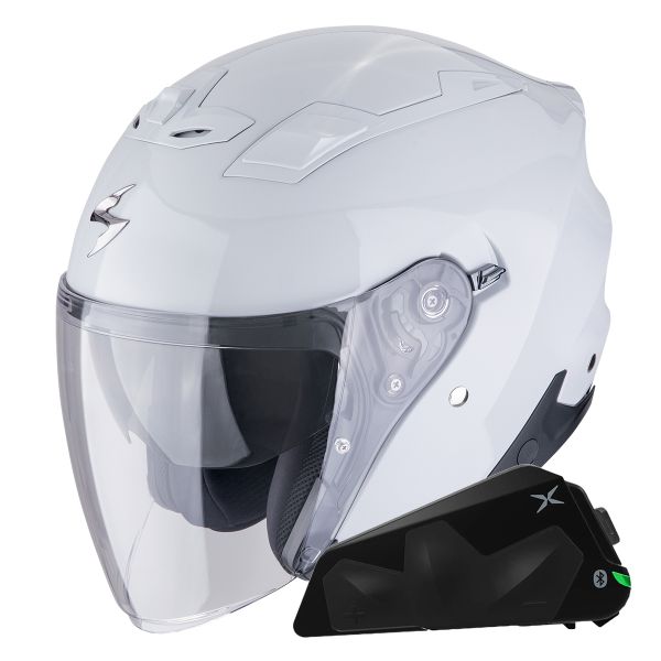 Jet Scorpion Exo Z1 Light Grey + Bluetooth-Kit Exo-Com Link-1C Jet Scorpion Exo Z1 Light Grey + Bluetooth-Kit Exo-Com Link-1C