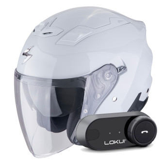 Jet Scorpion Exo Z1 Light Grey + Kit Bluetooth Lokui K30
